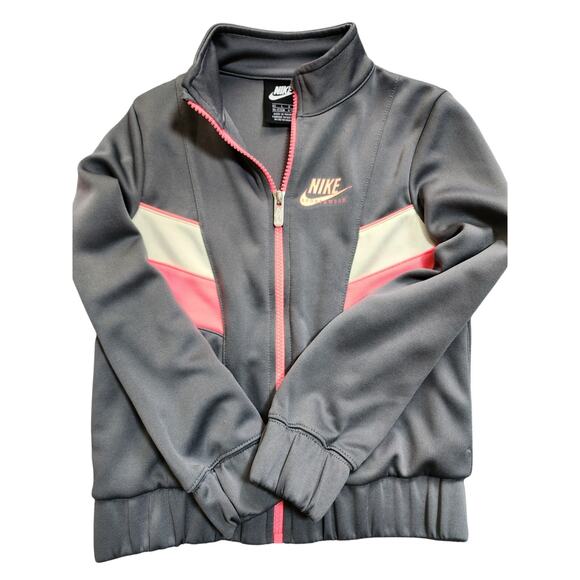 Nike Girls Size 6 Hooded Sweatsuit and 6x Jacket Gray & Pink - Picture 2 of 7